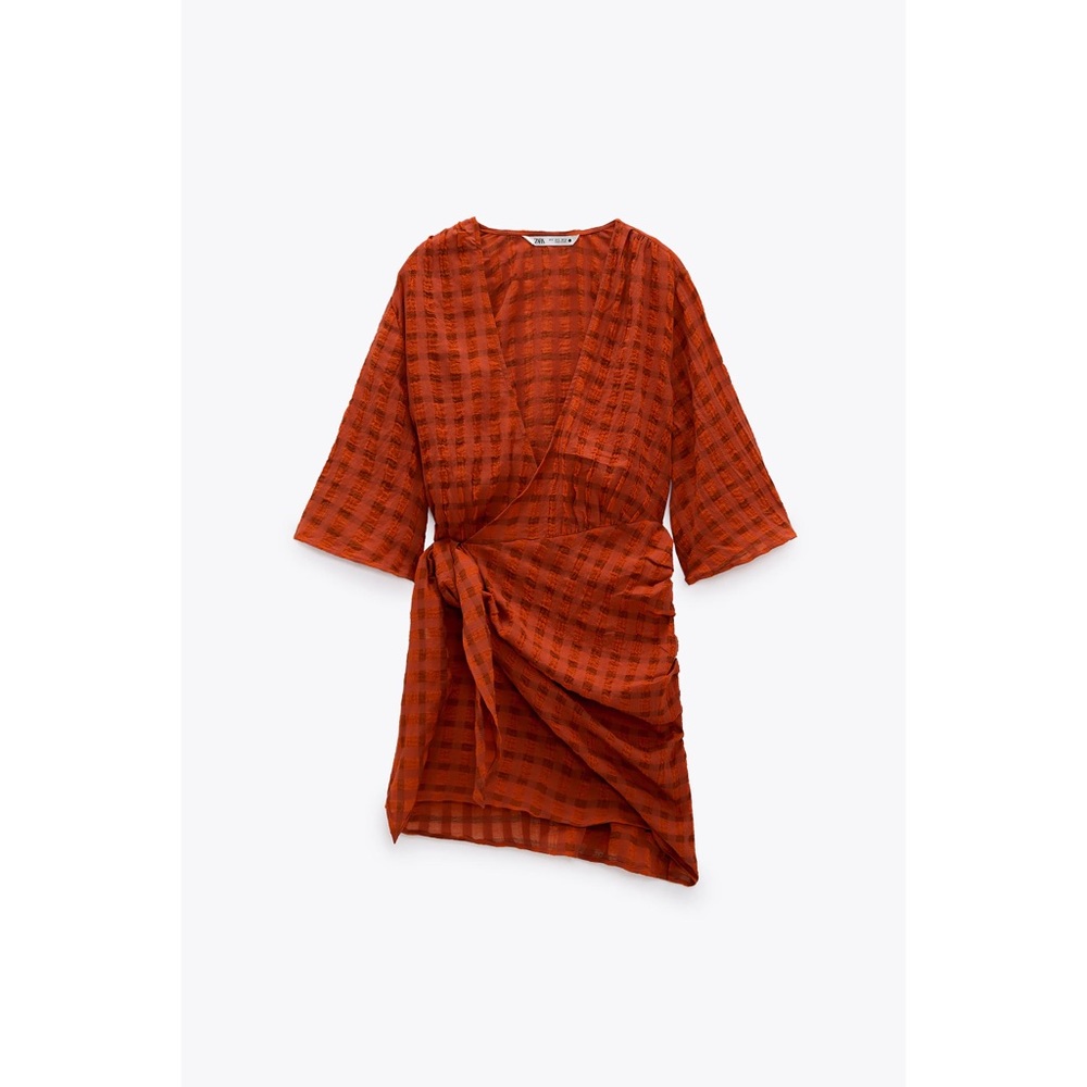 ZARA double breasted mini dress burnt orange - Picture 3 of 3